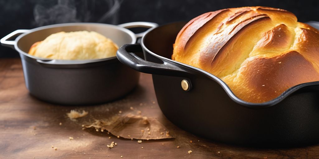 crispy bread in Dutch Oven golden brown