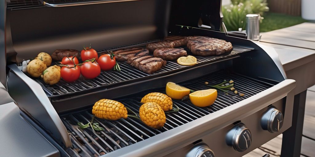 grill accessories on a gas grill